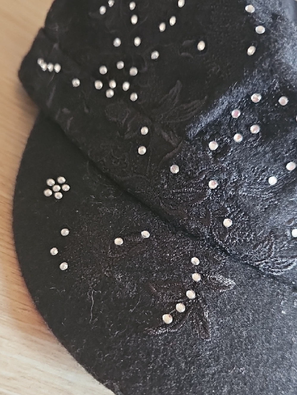 Scala Black Embellished Women's Hat - Picture 9 of 11